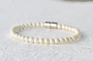 Cream Pearl Hematite Magnetic Bracelet