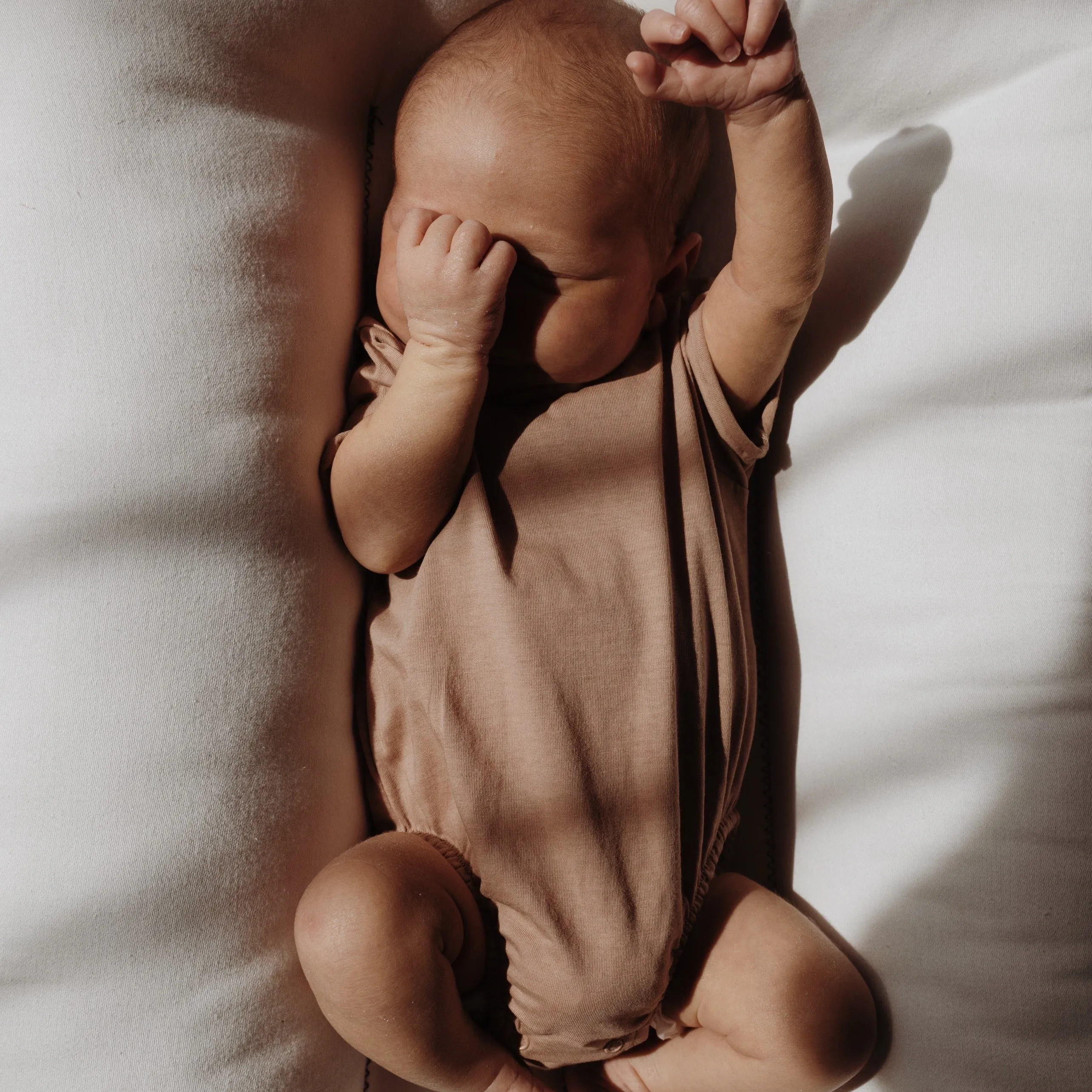 Cree Cotton Jersey Baby Bodysuit (Biscuit)