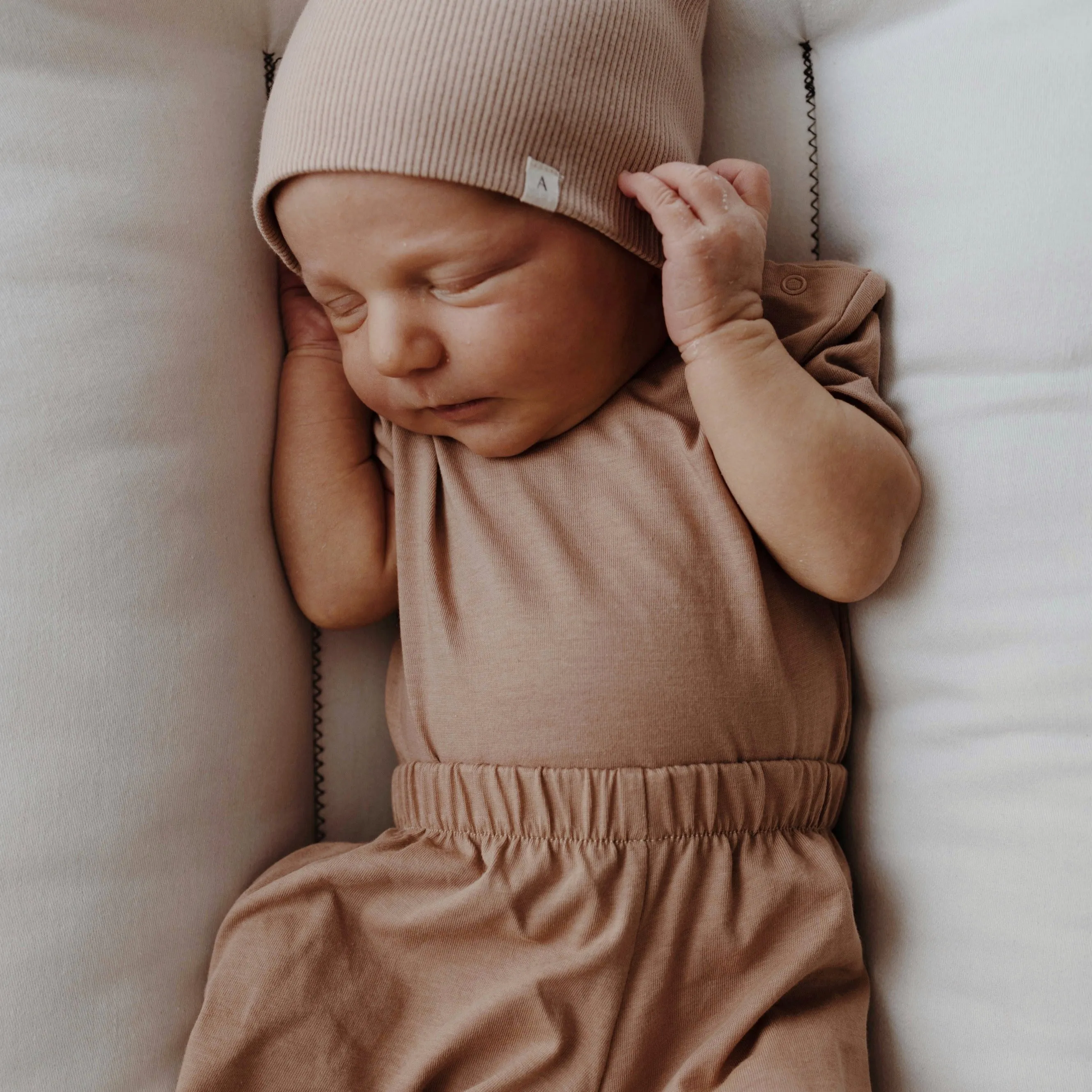 Cree Cotton Jersey Baby Bodysuit (Biscuit)