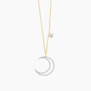 Crescent Moon & Star Pendant Necklace