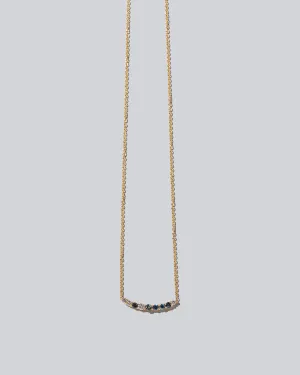 Crescent Necklace - Sapphire & White Diamond