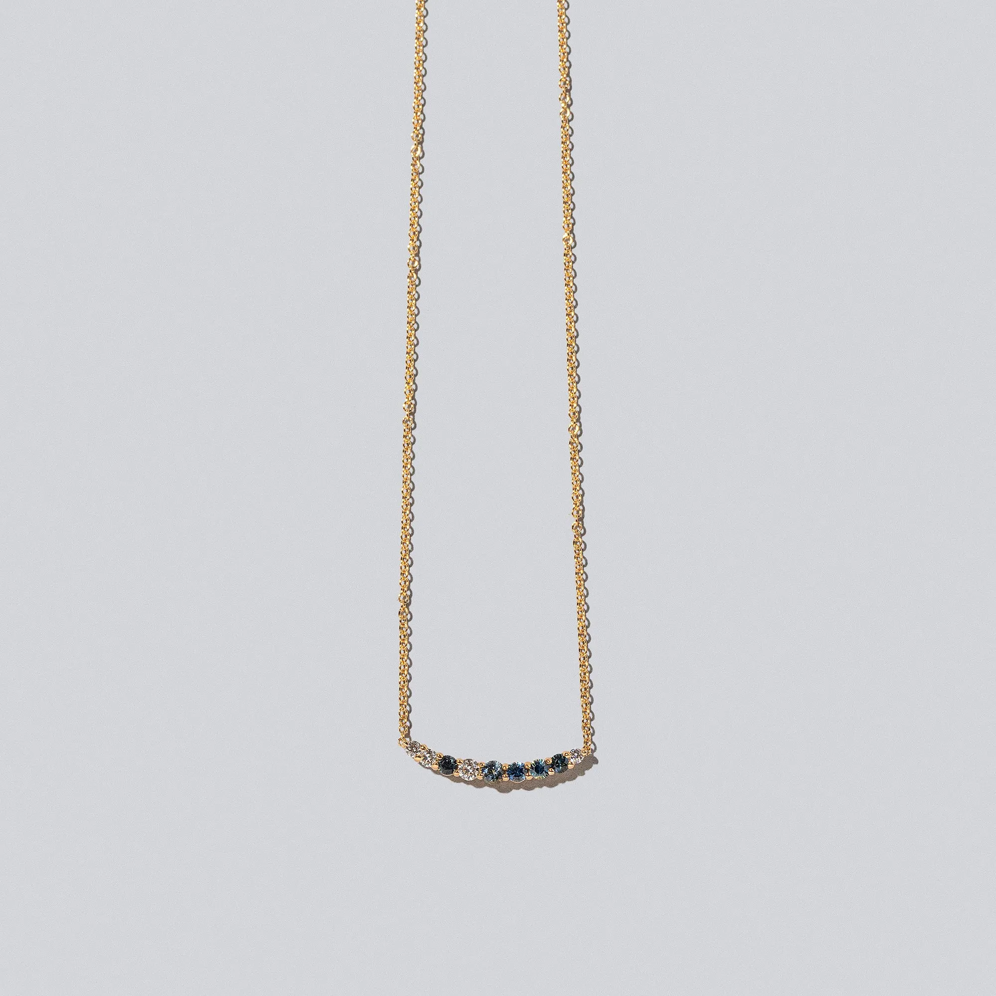 Crescent Necklace - Sapphire & White Diamond