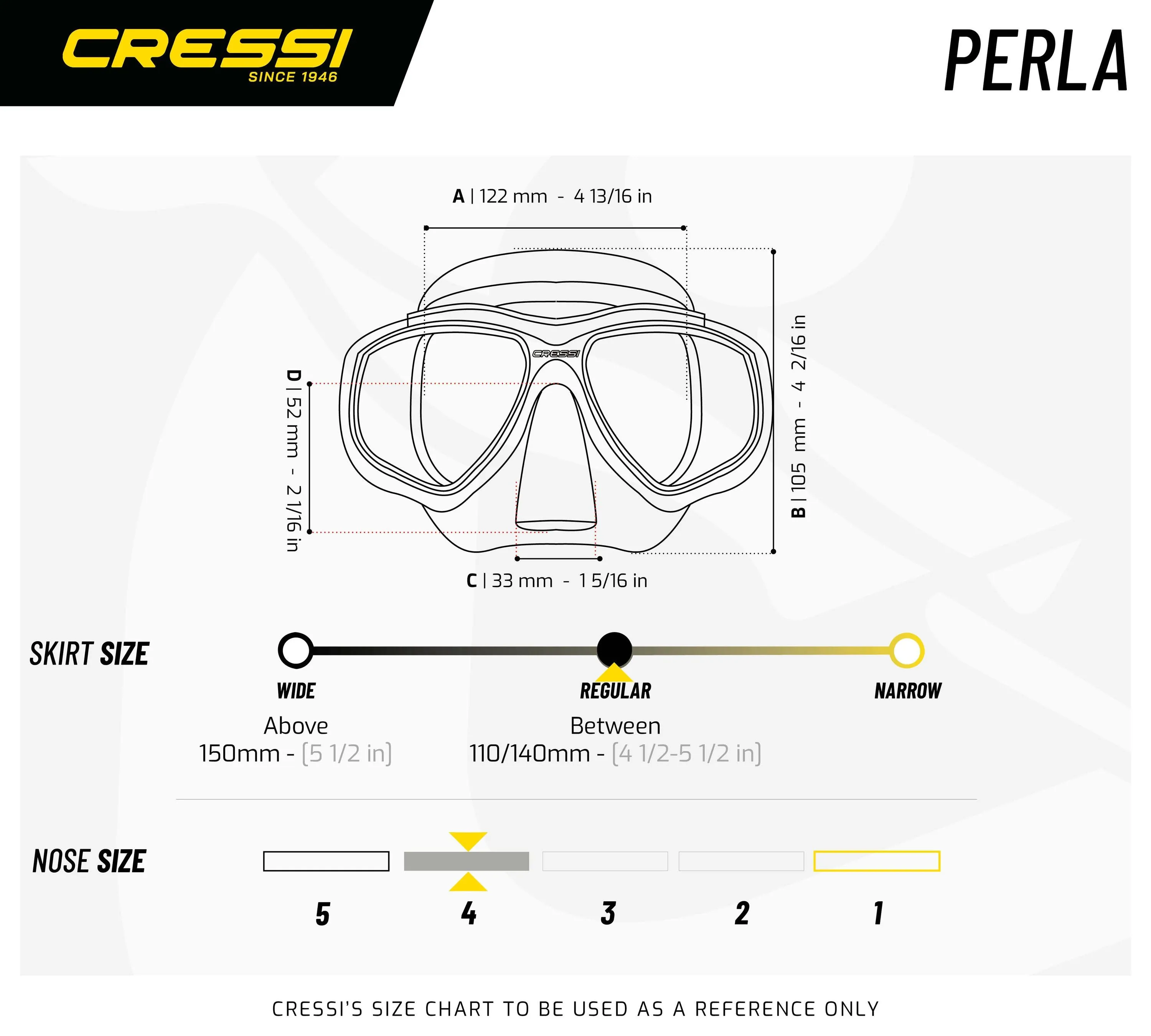 Cressi Perla Dive Mask Black Black