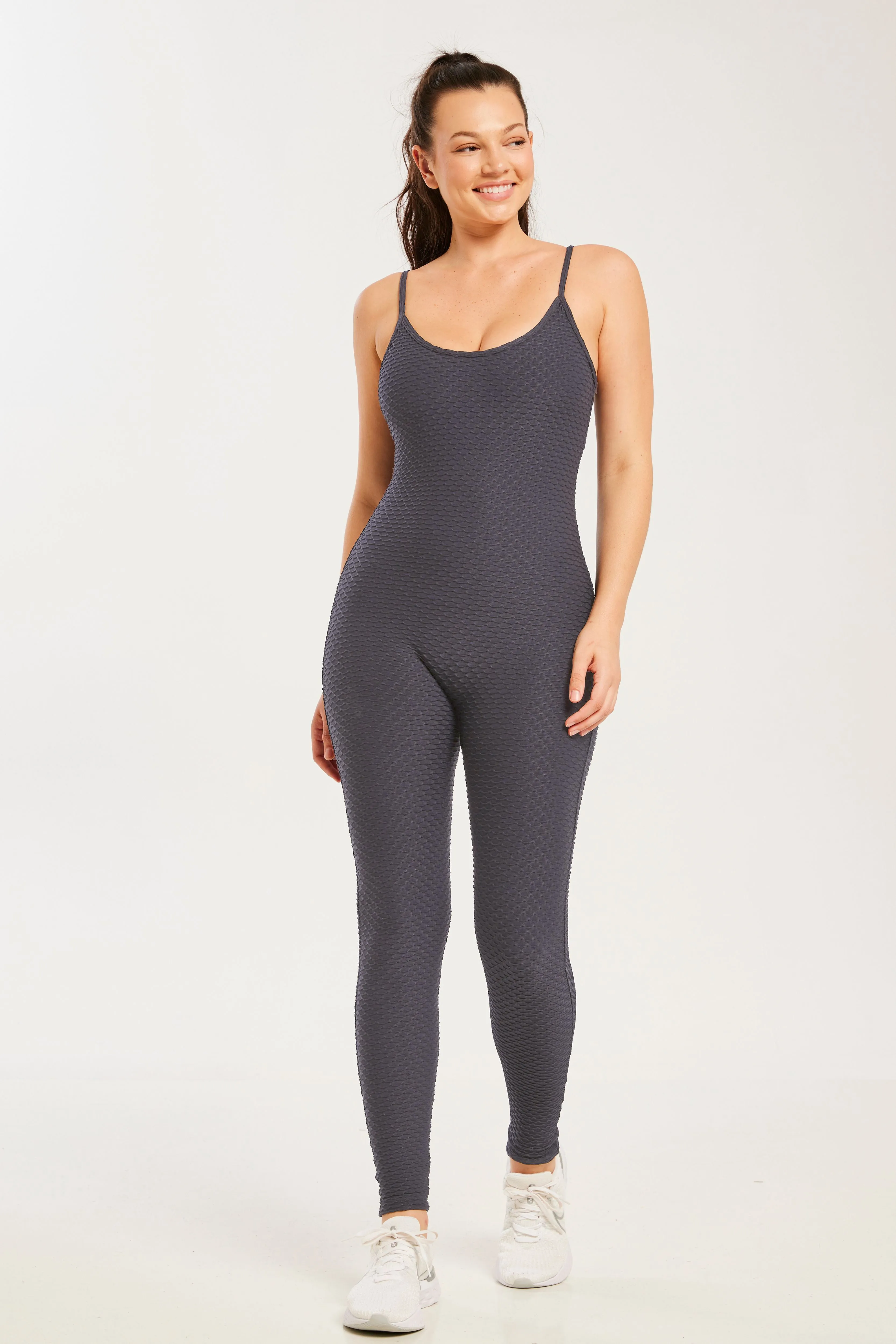 Croco Skin Onesie Dark Grey