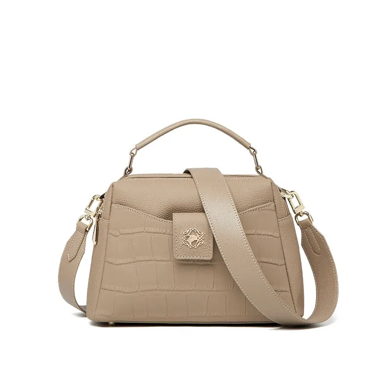 Crocodile Pattern Genuine Leather Shoulder Bag for Women