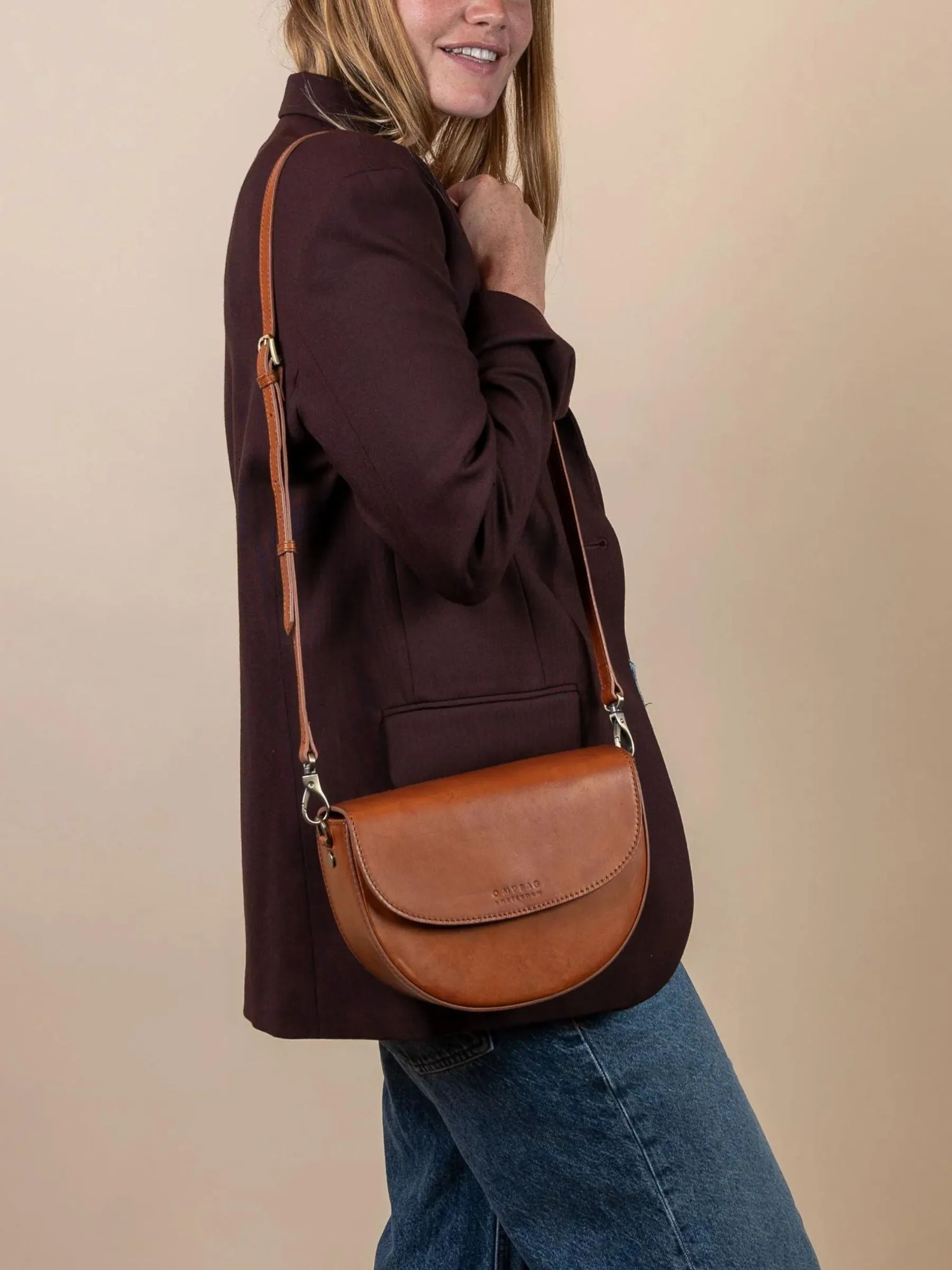 Crossbody Bag Ava Cognac Leather | O My Bag