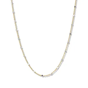 Cube Mixed Metal Chain