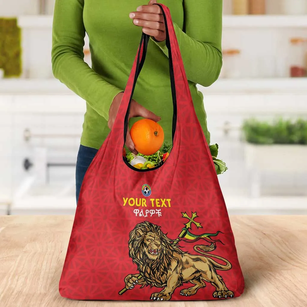 Custom Ethiopia Football Grocery Bag Go Champions LT15