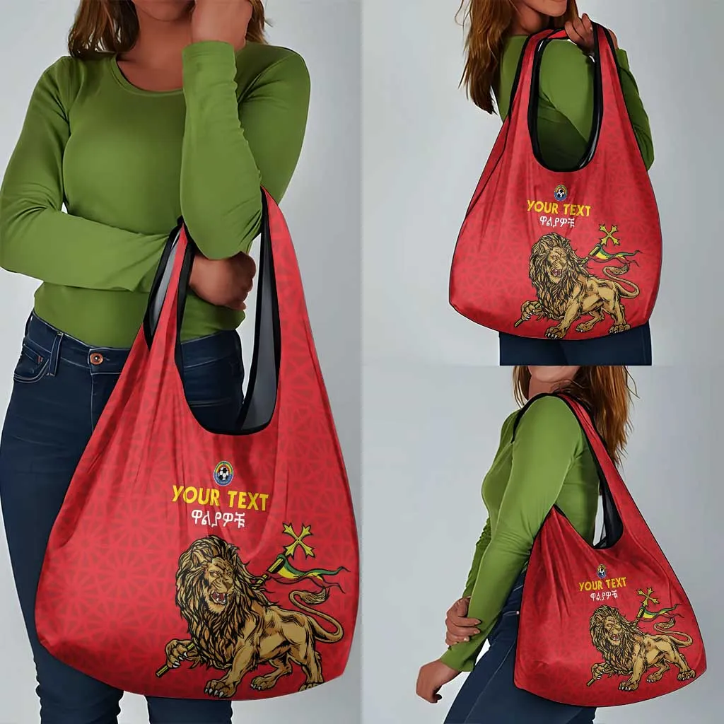Custom Ethiopia Football Grocery Bag Go Champions LT15
