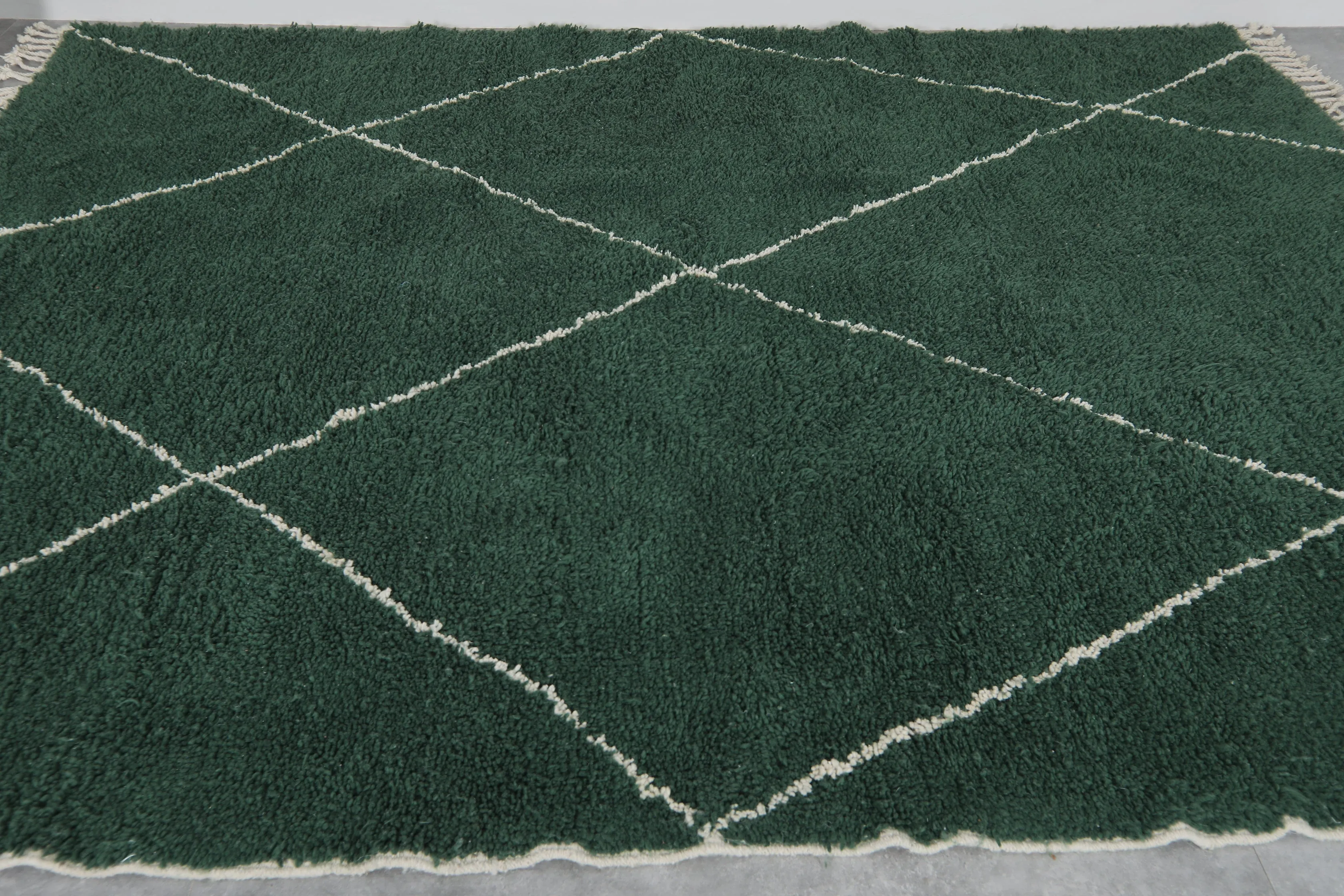 Custom striped Moroccan rug - Handmade Green Berber rug
