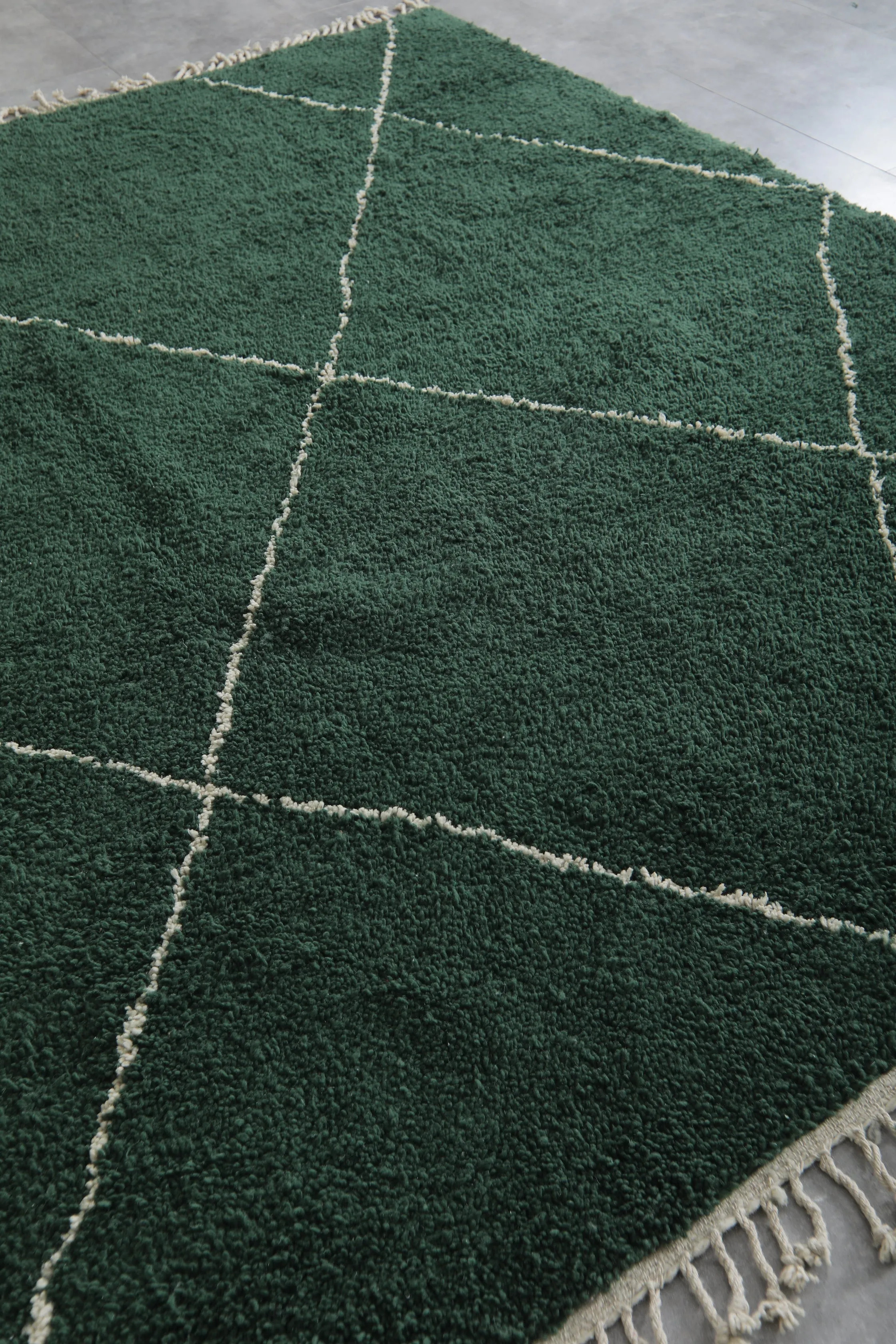 Custom striped Moroccan rug - Handmade Green Berber rug