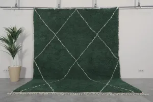 Custom striped Moroccan rug - Handmade Green Berber rug