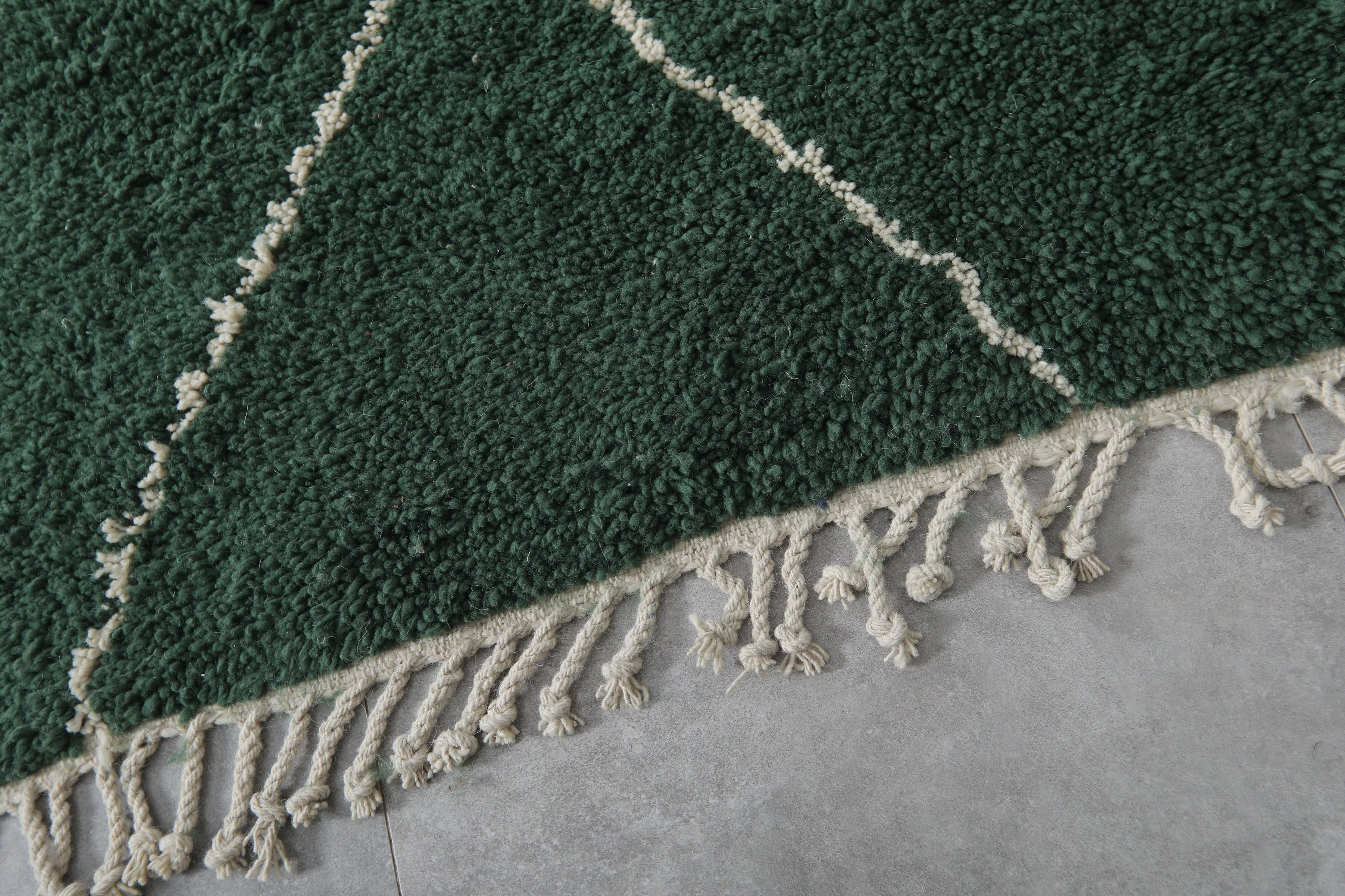 Custom striped Moroccan rug - Handmade Green Berber rug