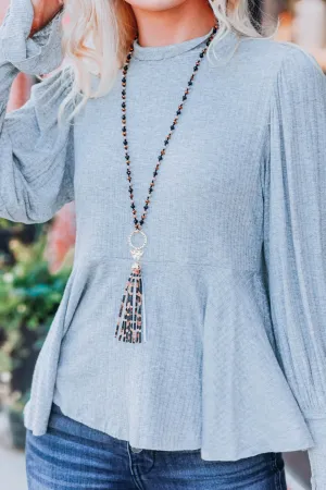 Cut To The Feeling Tassel Necklace - Leopard