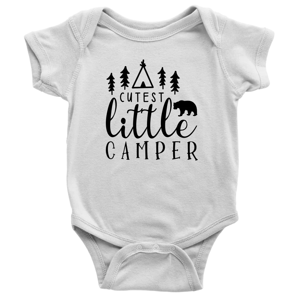 Cute and Adorable "Cutest Little Camper" Baby Onesie