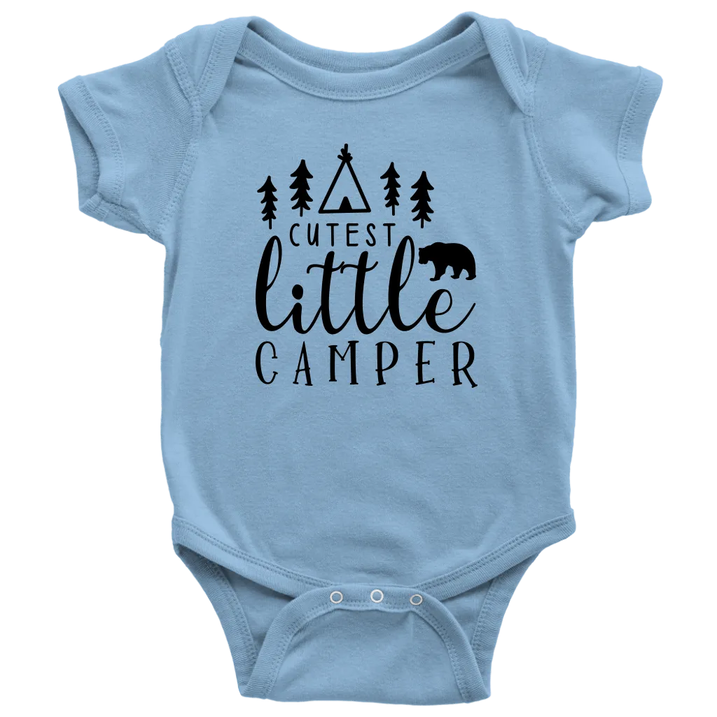 Cute and Adorable "Cutest Little Camper" Baby Onesie