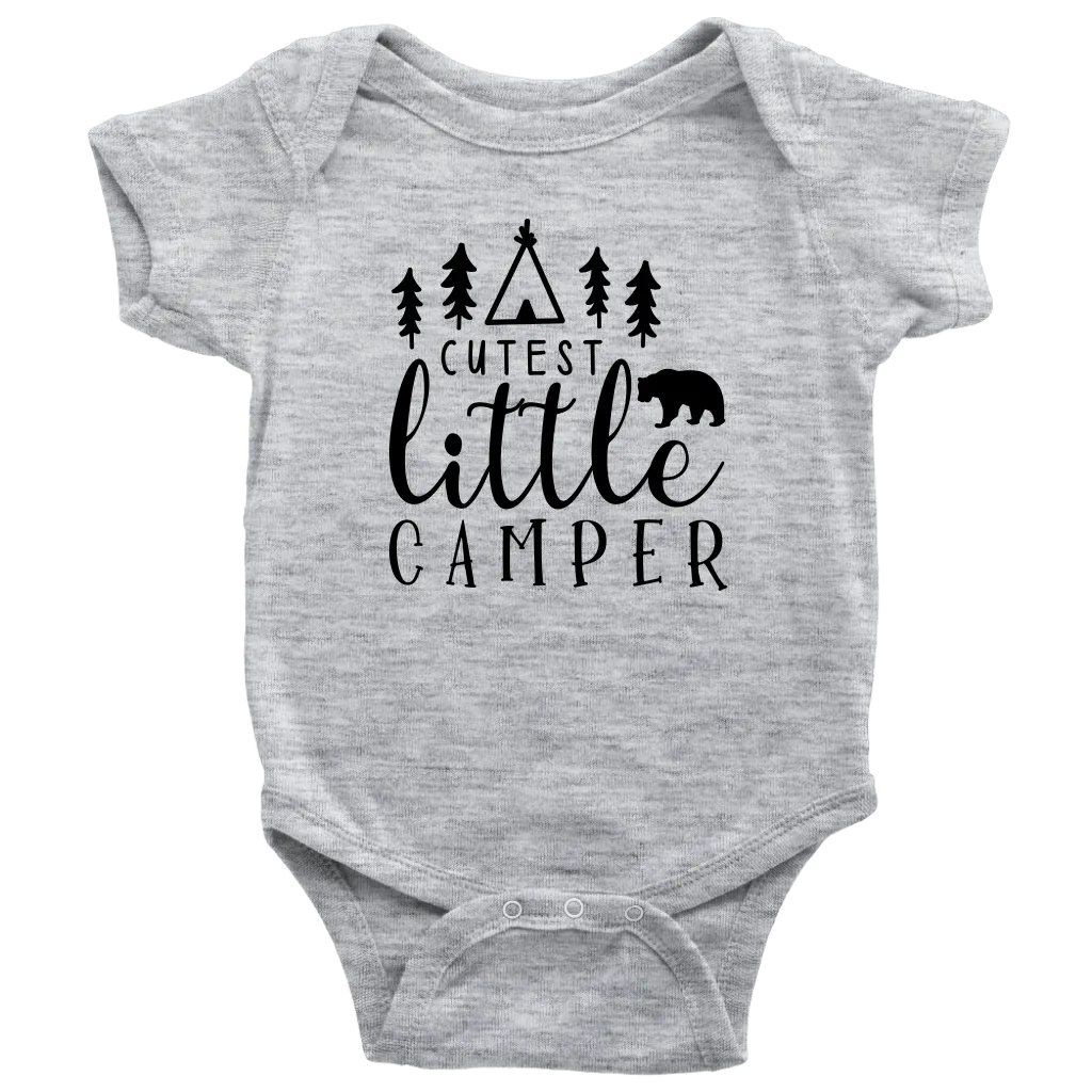 Cute and Adorable "Cutest Little Camper" Baby Onesie