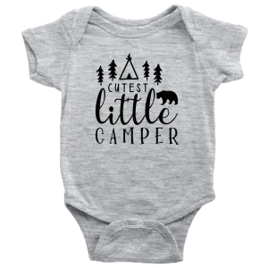 Cute and Adorable "Cutest Little Camper" Baby Onesie