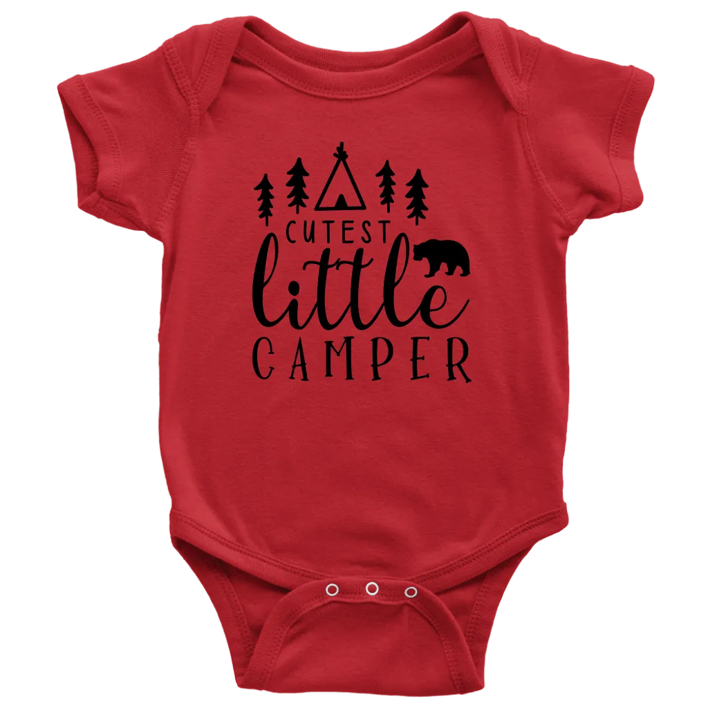 Cute and Adorable "Cutest Little Camper" Baby Onesie