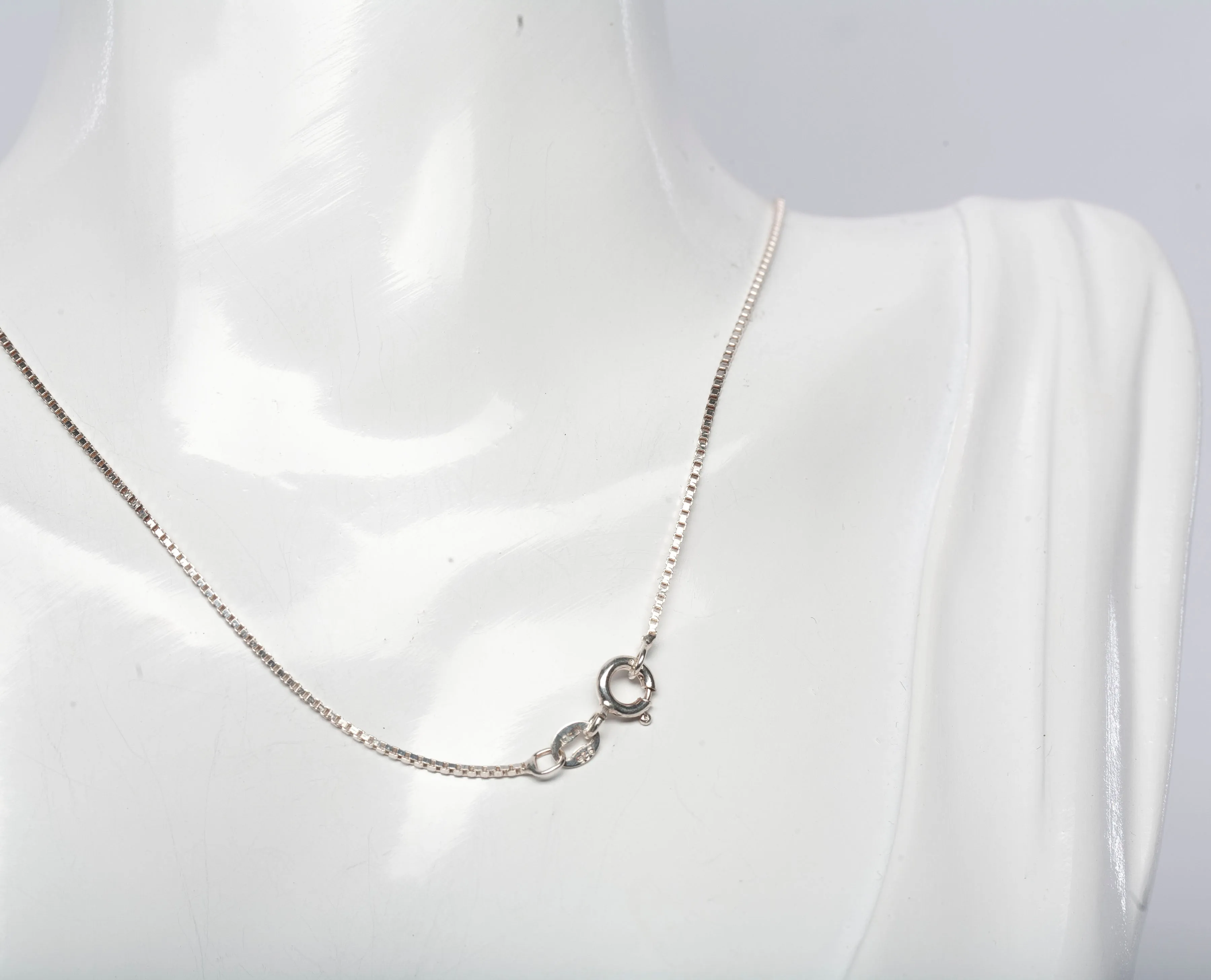 Dainty 18" Sterling Silver .925  Box Chain