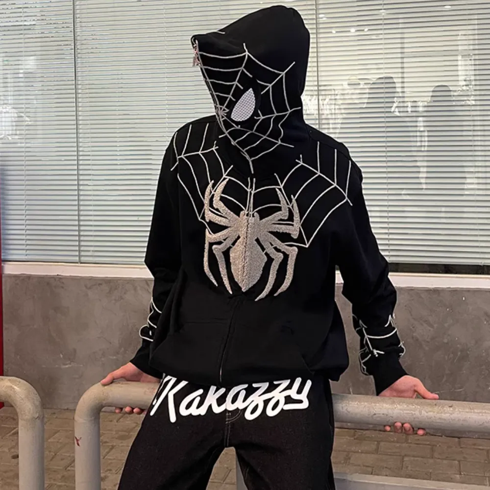 Dark Spider-Man Embroidered Hoodie
