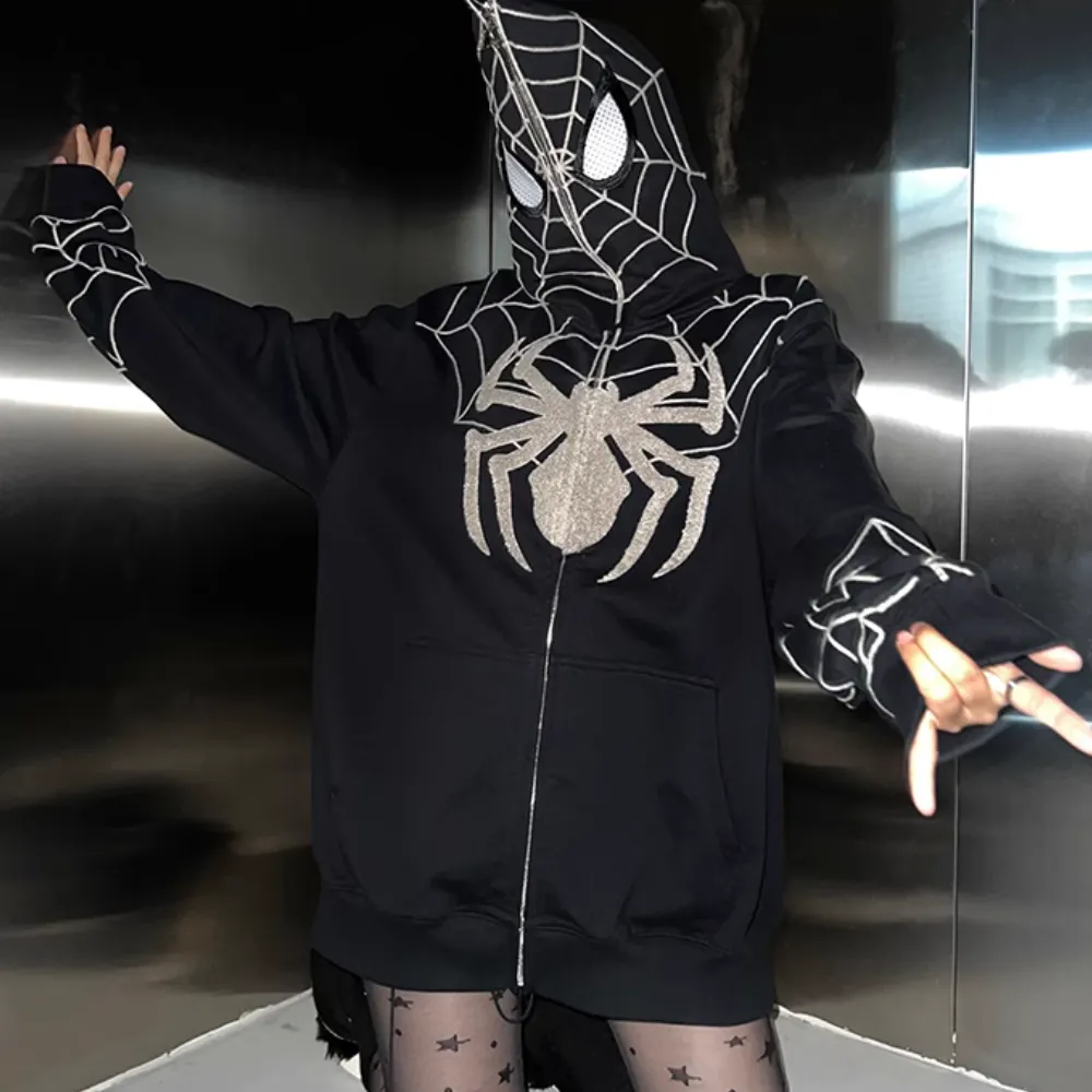 Dark Spider-Man Embroidered Hoodie