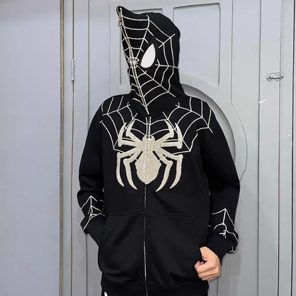 Dark Spider-Man Embroidered Hoodie