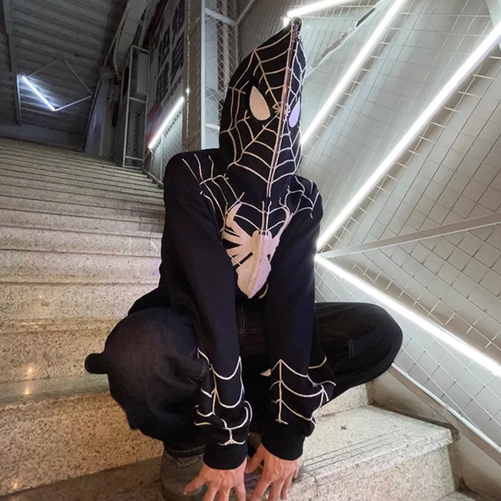 Dark Spider-Man Embroidered Hoodie