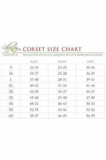 Deluxe Black Steel Boned Underbust Corset with Clasp Closure
