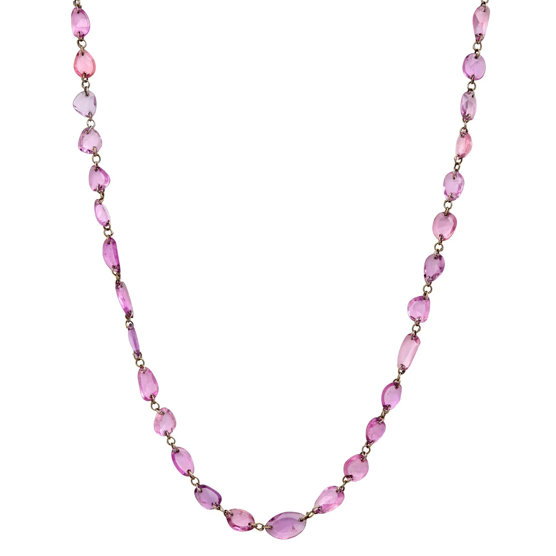 Desert Blooms Mariposa Pink Sapphire Long Necklace