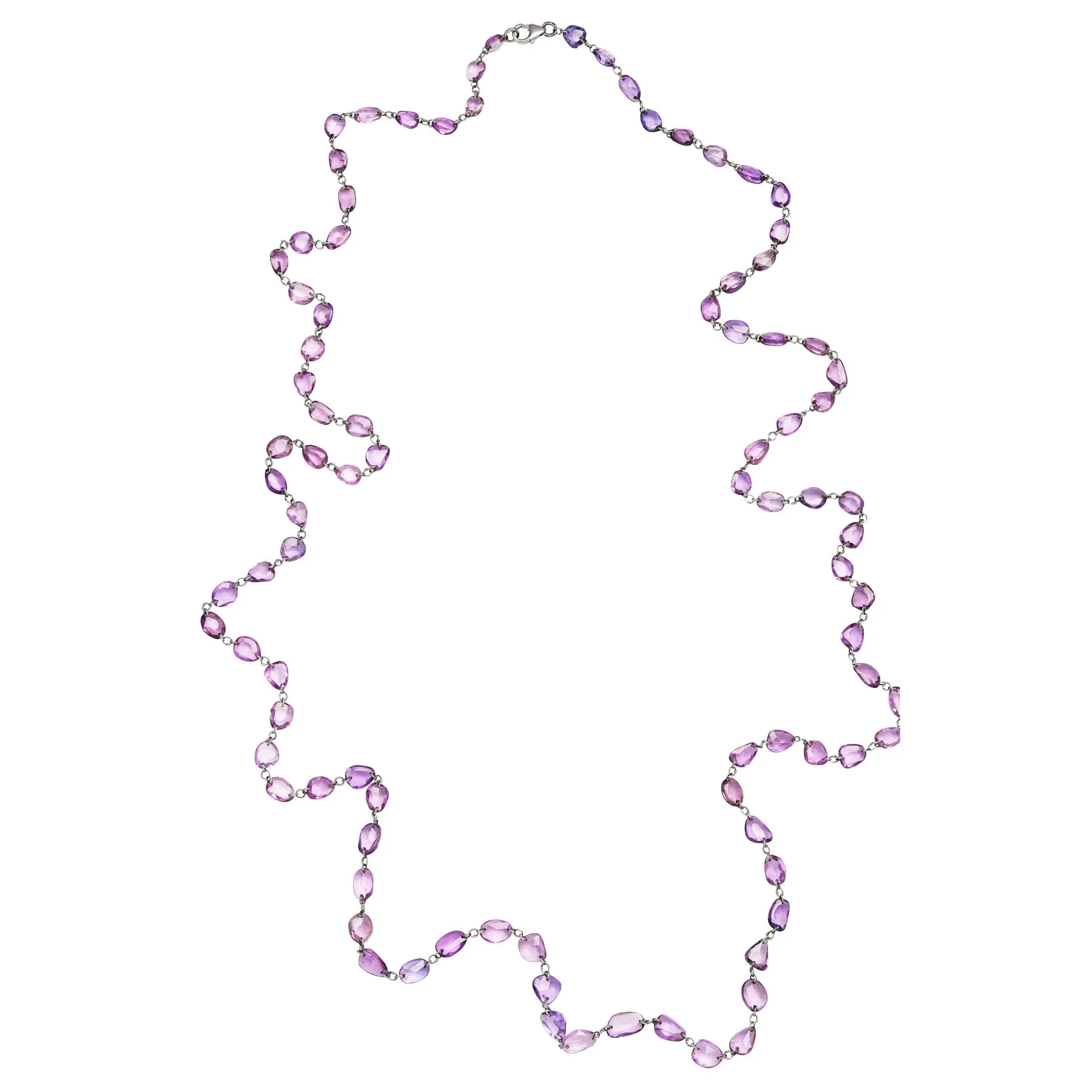 Desert Blooms Mariposa Pink Sapphire Long Necklace