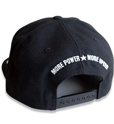 Detroit Muscle, Snap Back, Flat Brim, Black with White Puff Logo