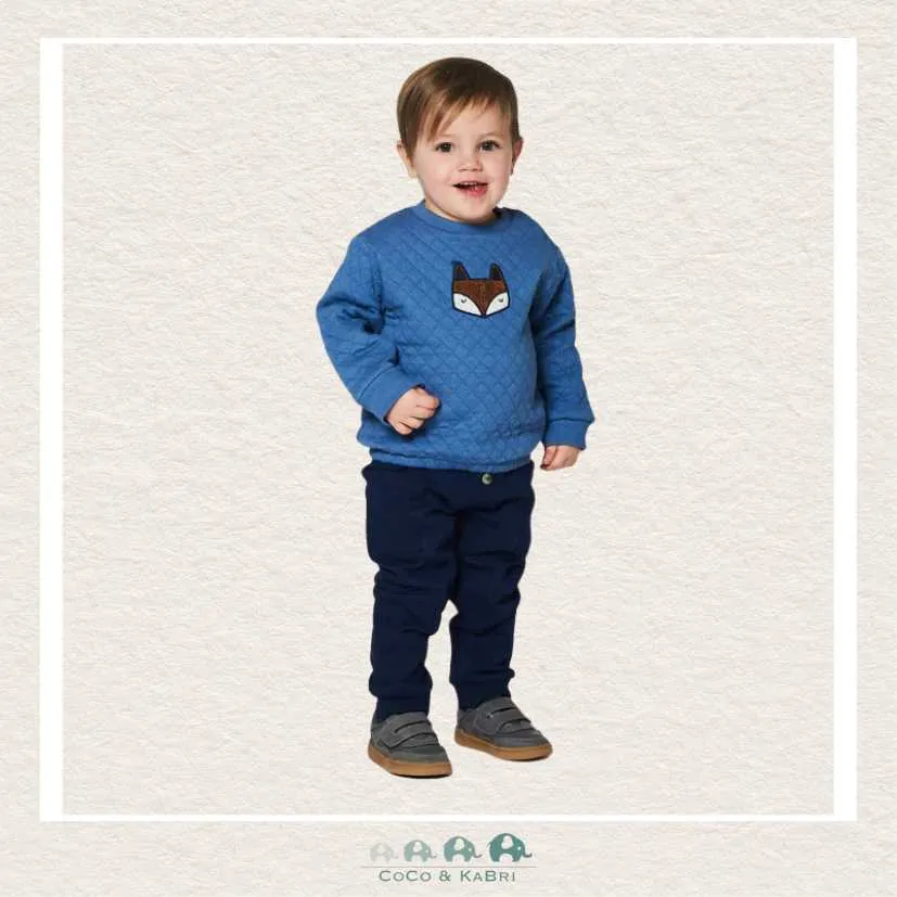 *Deux Par Deux Quilted Sweatshirt And Fleece Pant Set Blue