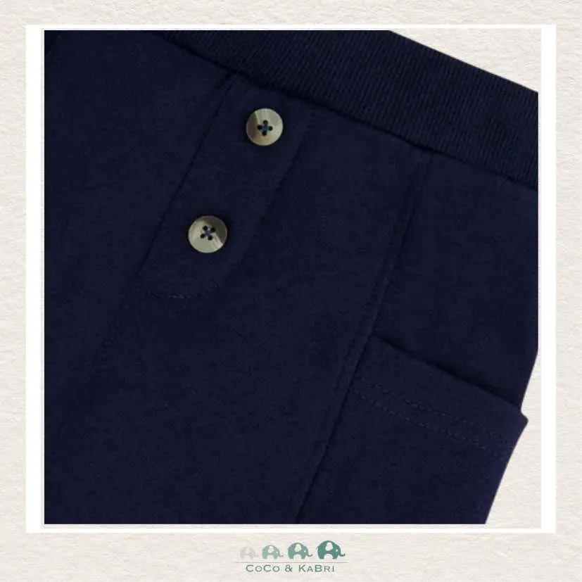 *Deux Par Deux Quilted Sweatshirt And Fleece Pant Set Blue
