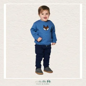 *Deux Par Deux Quilted Sweatshirt And Fleece Pant Set Blue