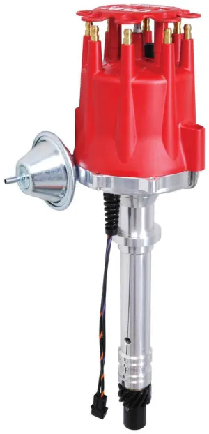 Distributor - Pro-Billet - Street - Magnetic Pickup - Vacuum Advance - HEI Style Terminal - Red - Chevy V8 - Each