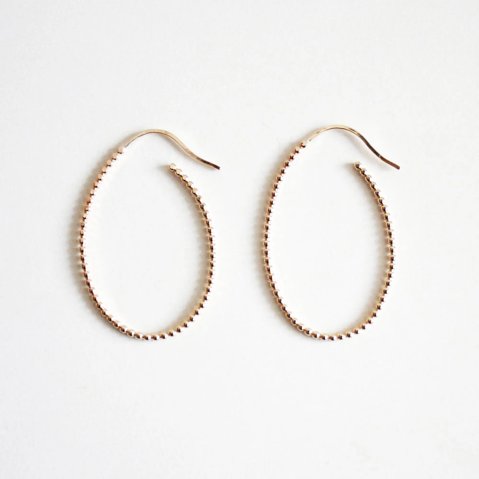 Dot Oval Hoop Earrings - Large