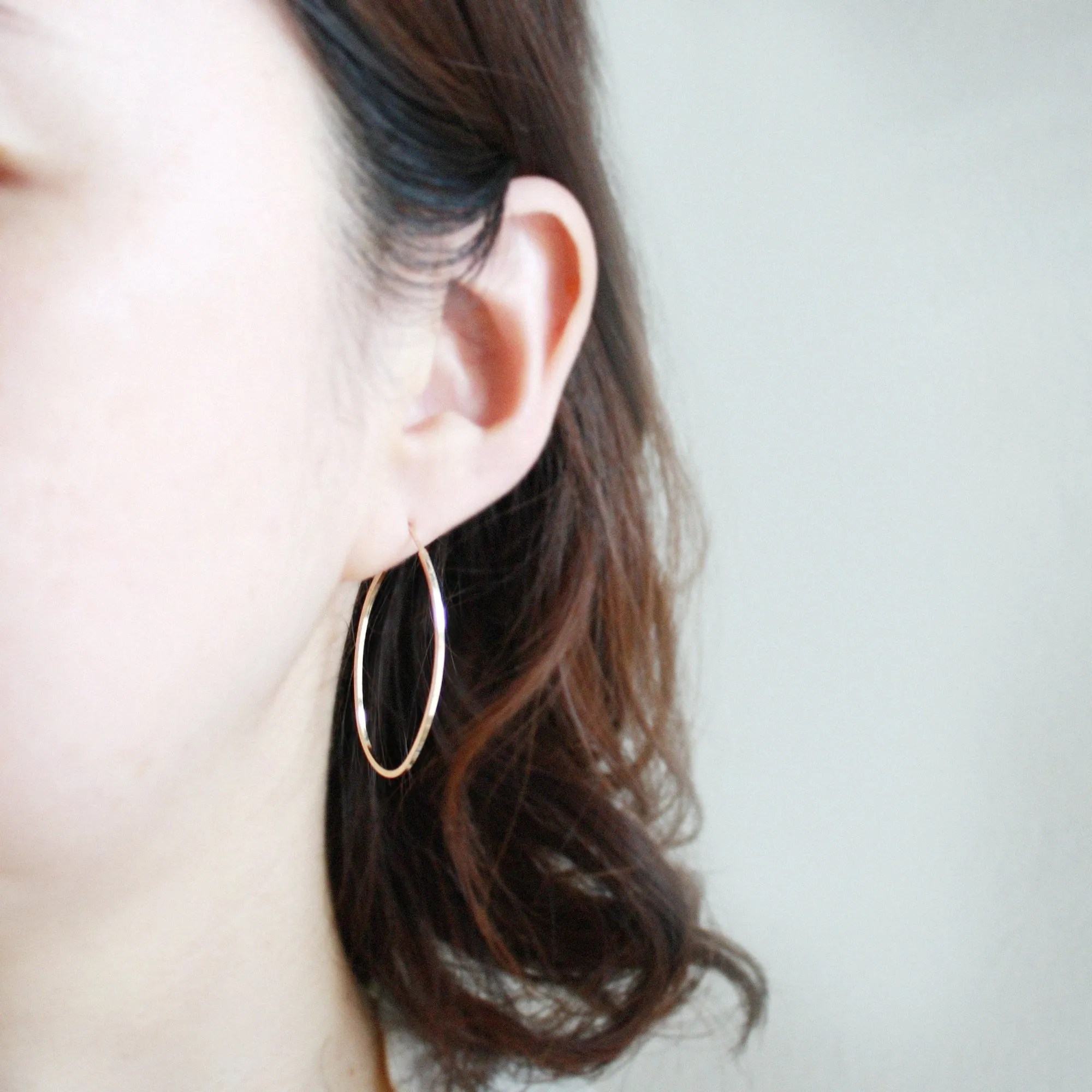 Dot Oval Hoop Earrings - Large