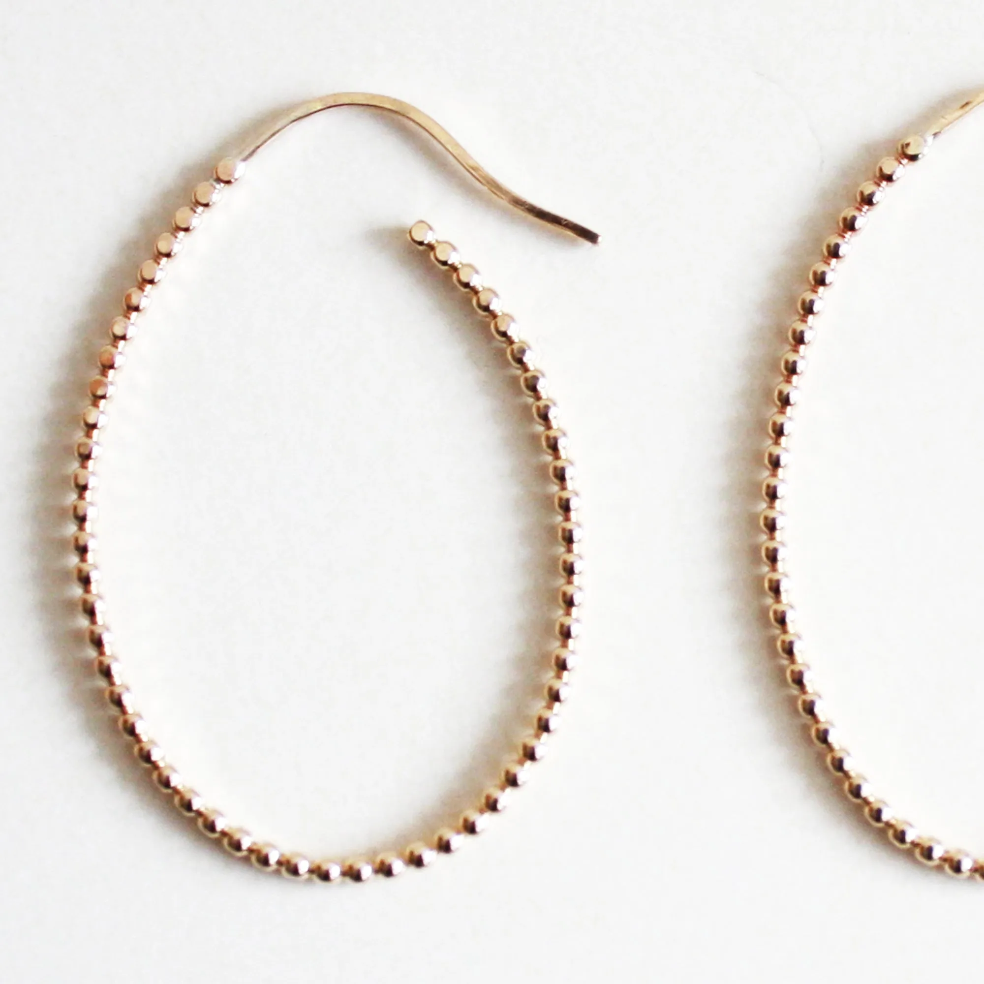 Dot Oval Hoop Earrings - Large