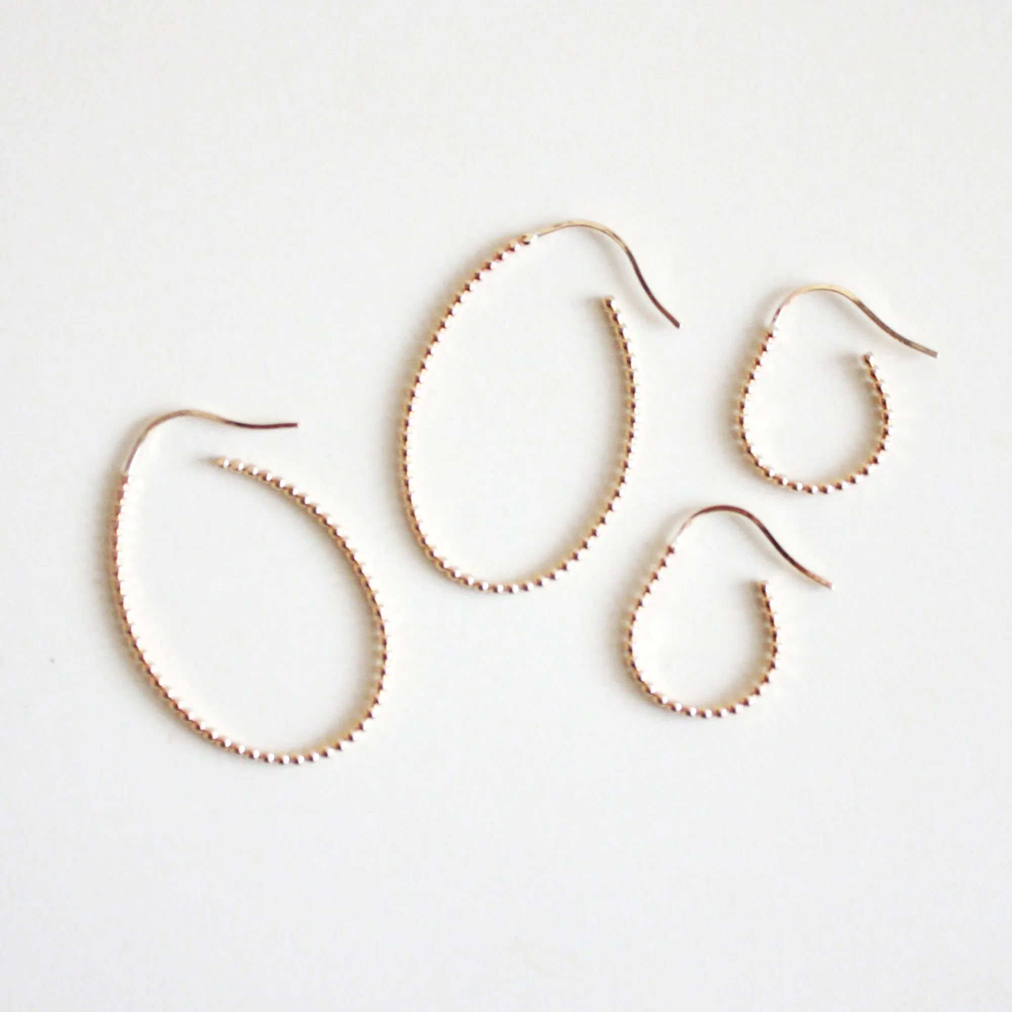 Dot Oval Hoop Earrings - Small