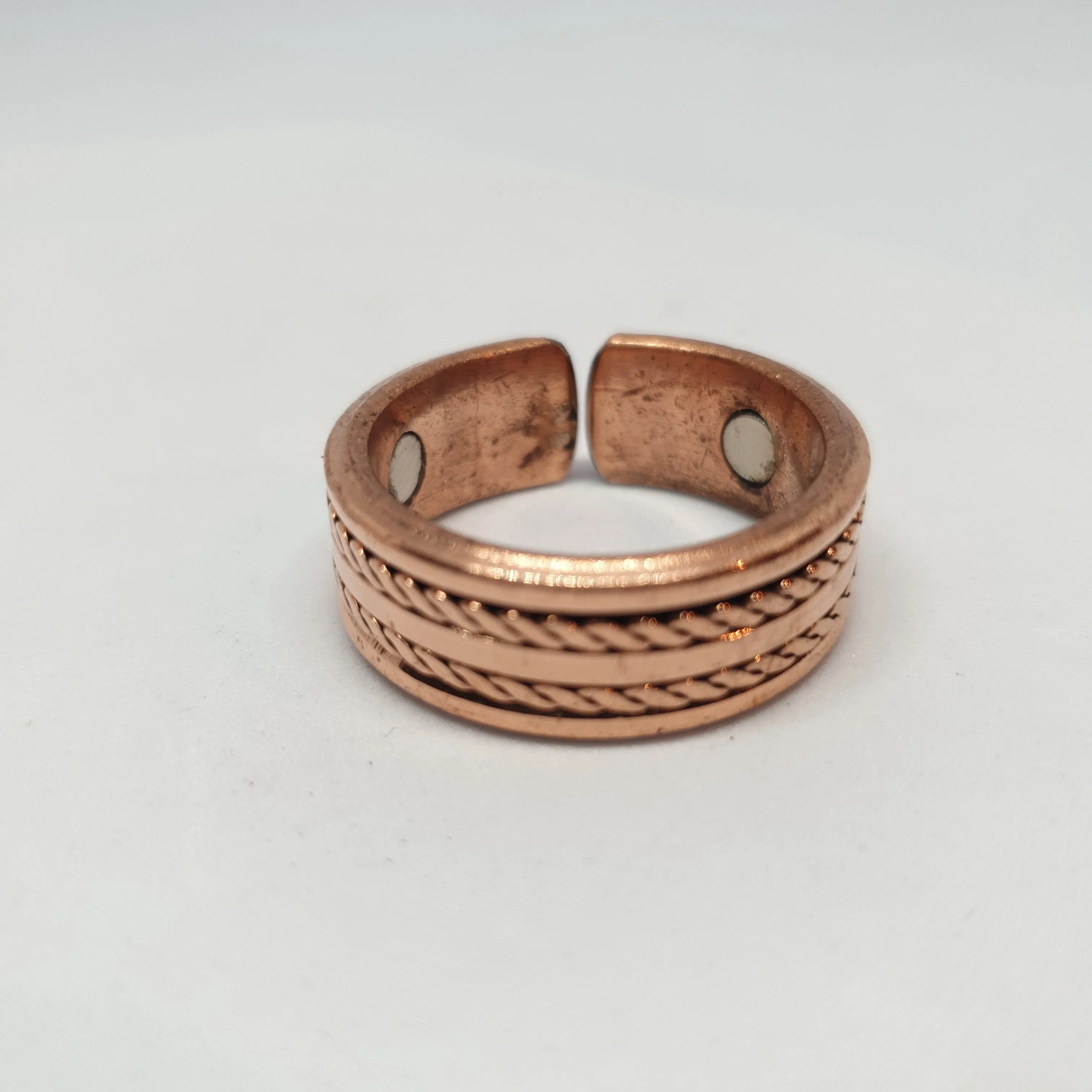 Double Twist Copper Magnetic Ring