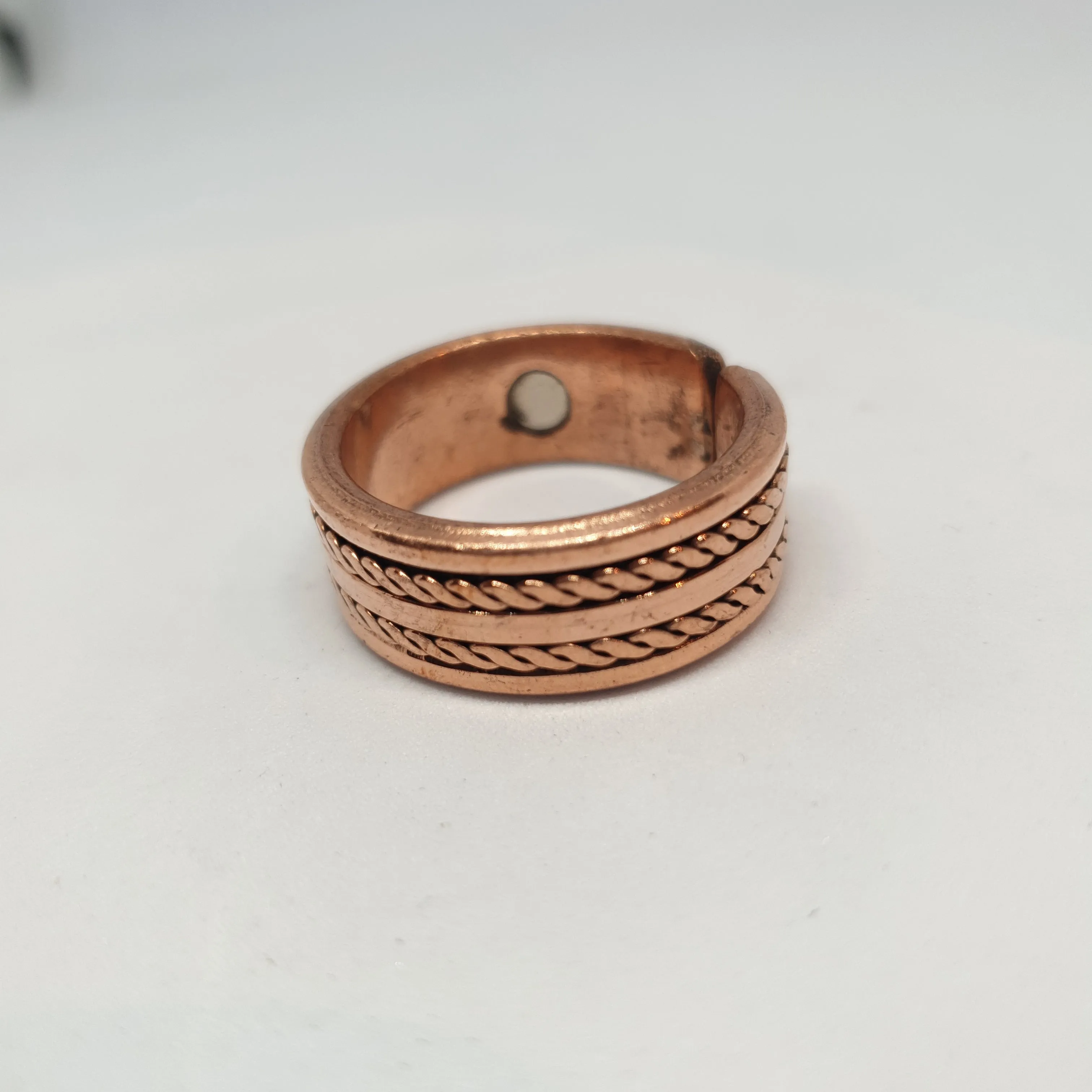 Double Twist Copper Magnetic Ring