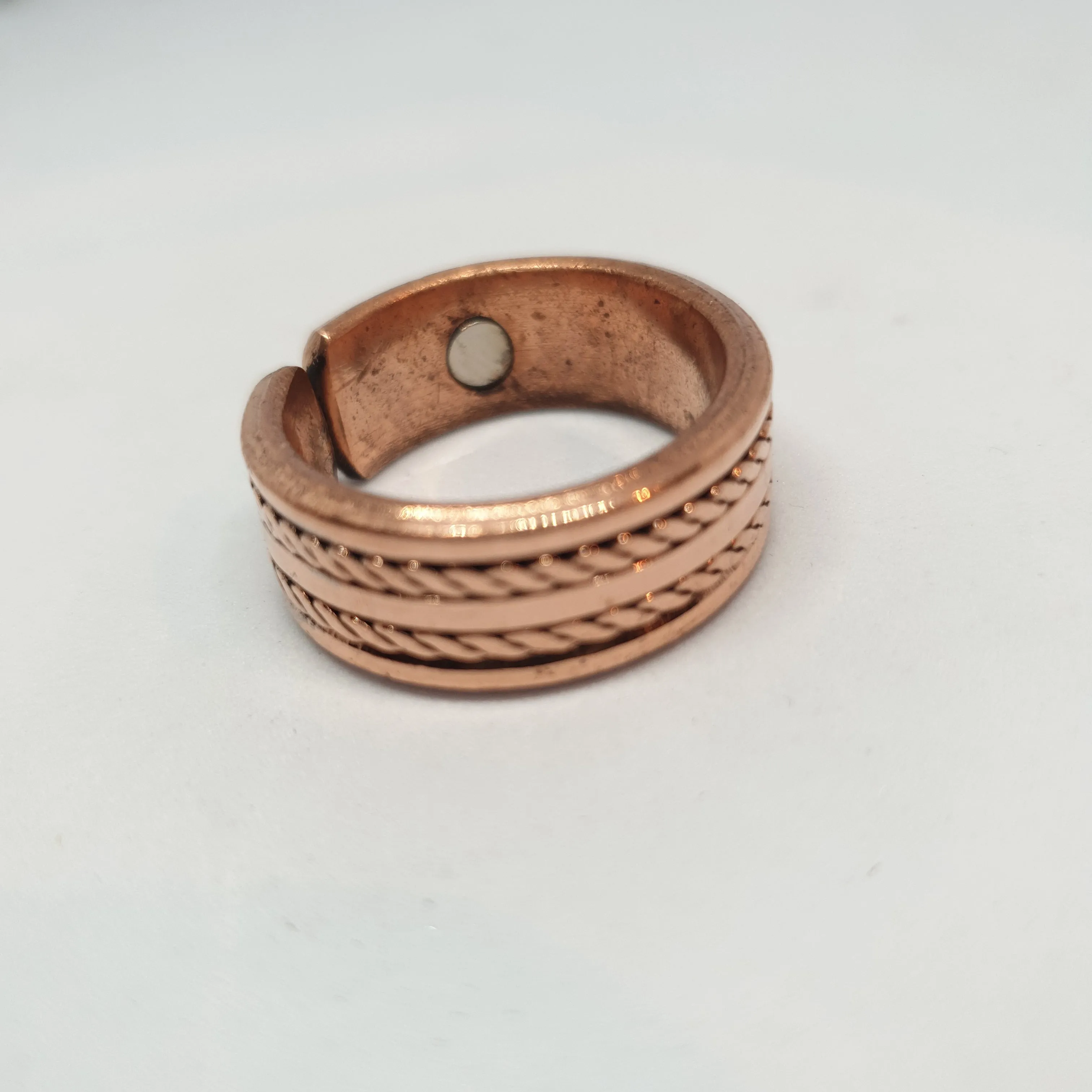 Double Twist Copper Magnetic Ring