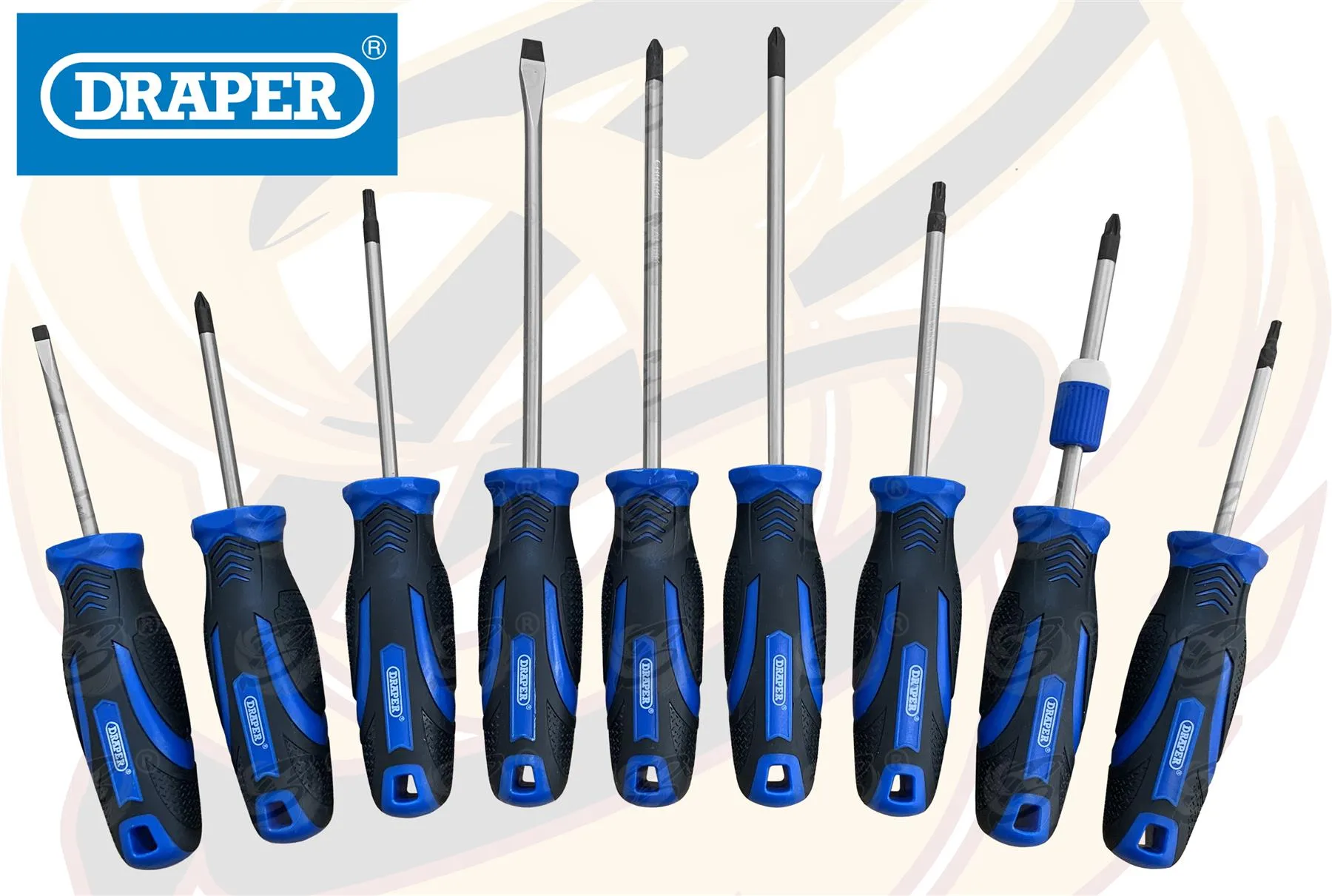 DRAPER 11PCS MAGNETIC SCREWDRIVER SET ( SLOTTED - PHILLIPS - POZIDRIVE - TORX )