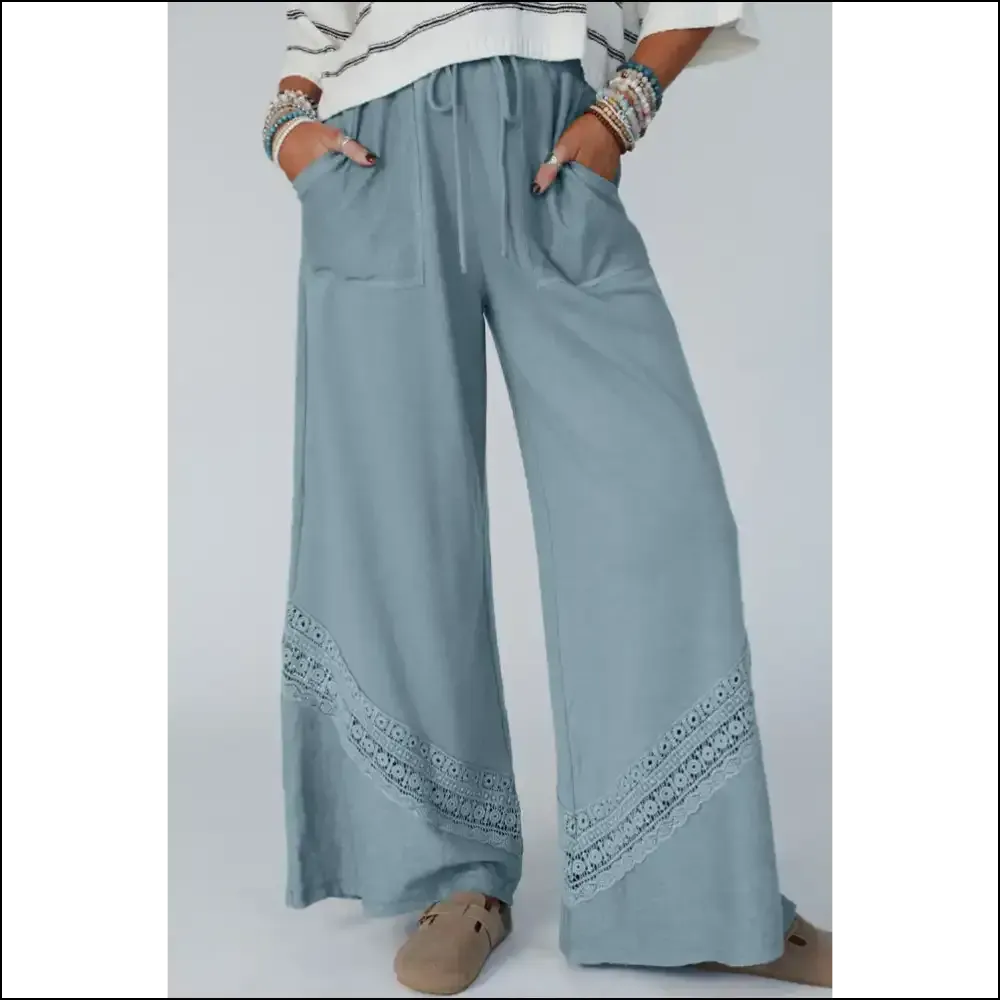 Dusk Blue Lace Wide Leg Pants: so Comfy, Youll  Forget Pants Exist 👖 Needful Things