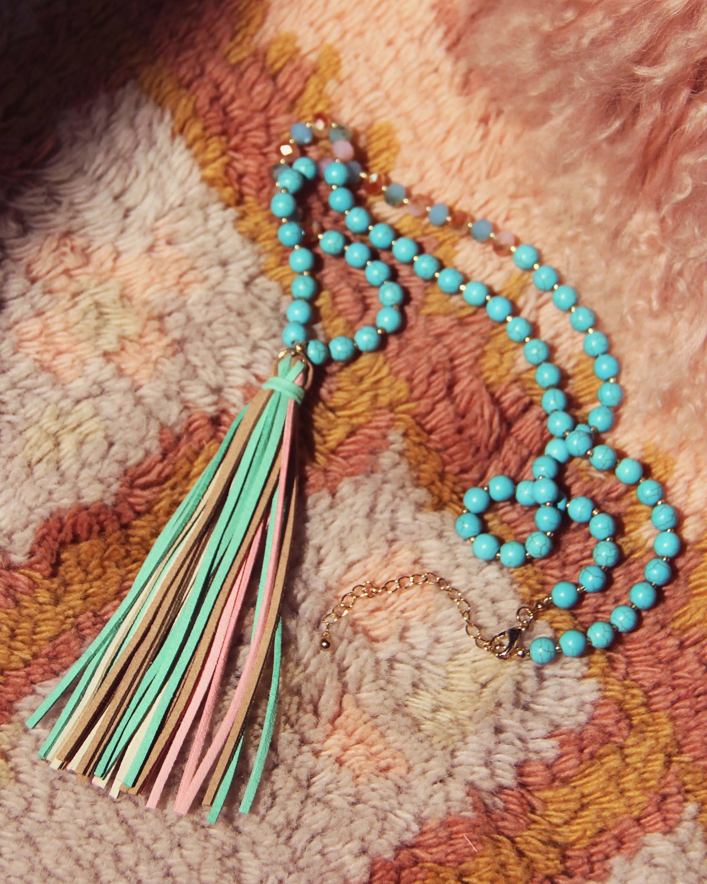 Earth Stone Tassel Necklace