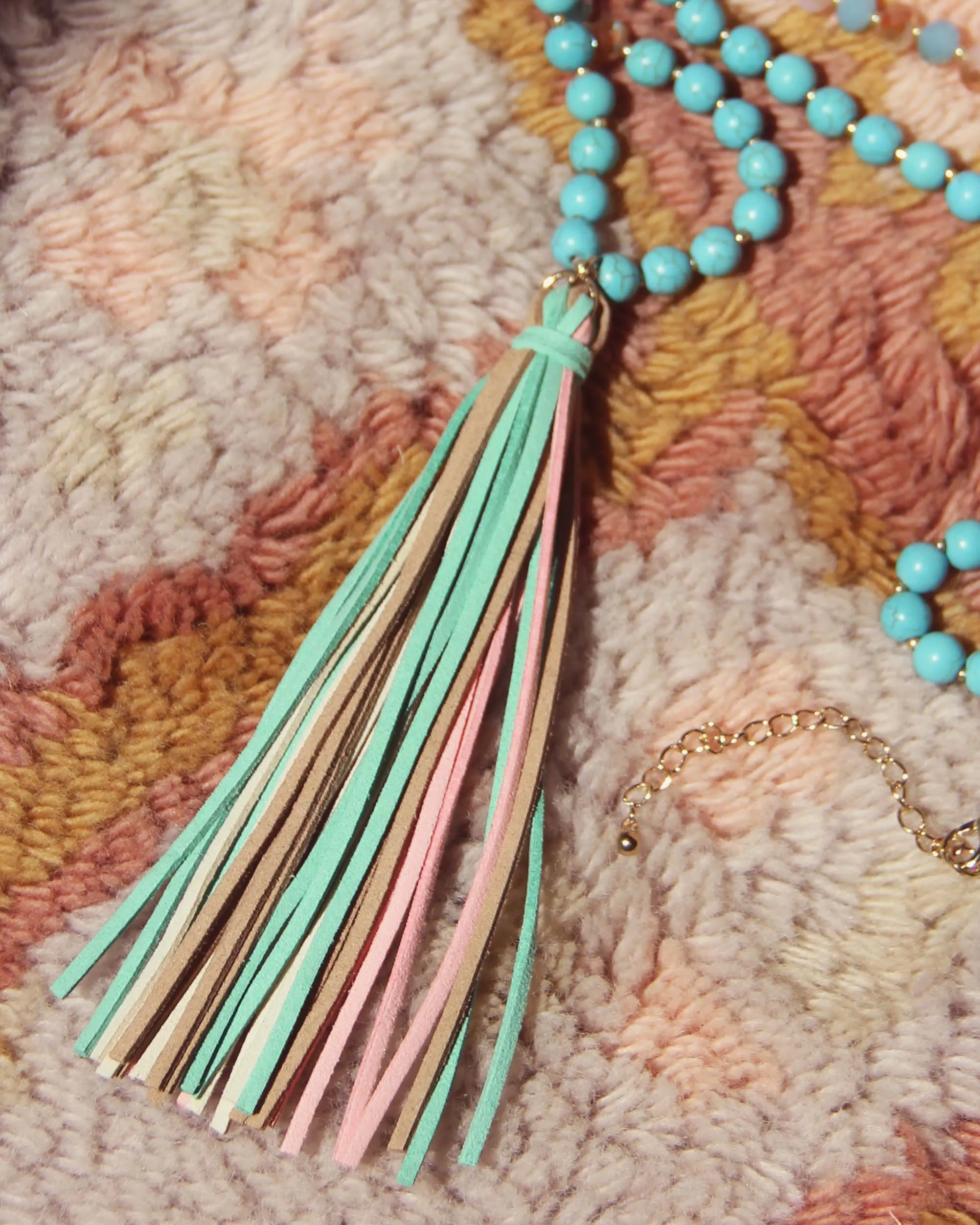 Earth Stone Tassel Necklace