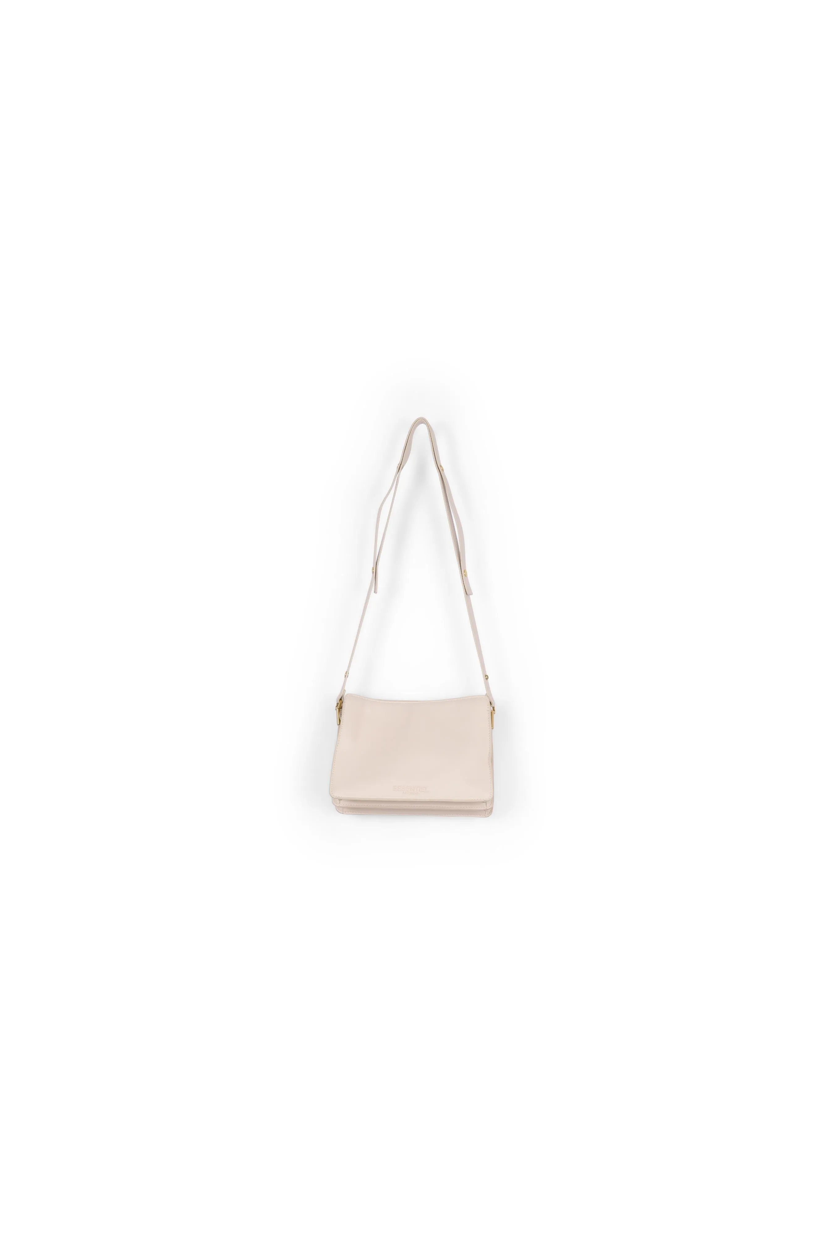 Ecru faux leather shoulder bag