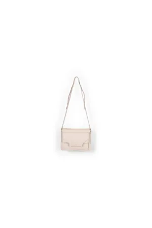 Ecru faux leather shoulder bag