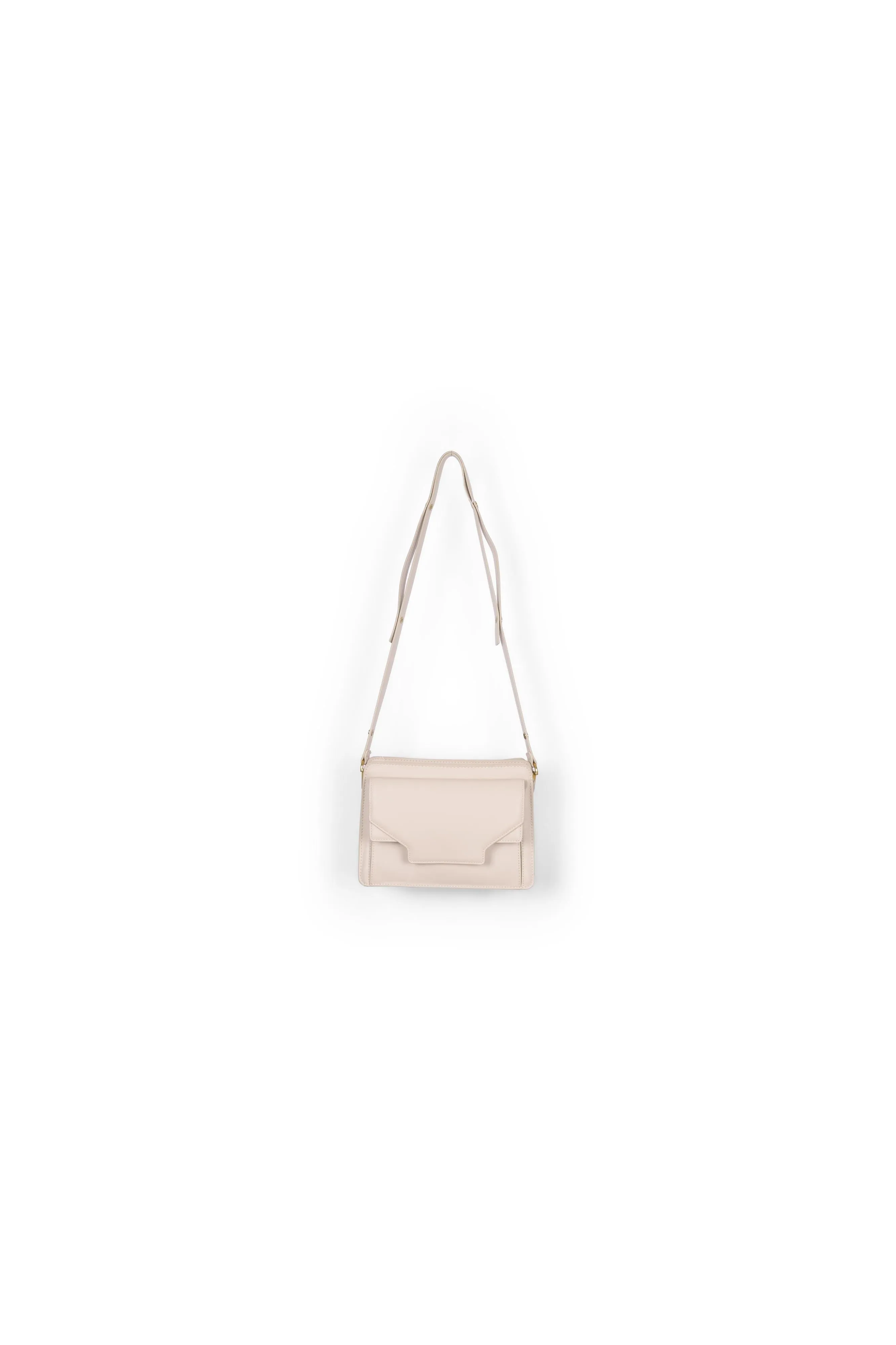 Ecru faux leather shoulder bag